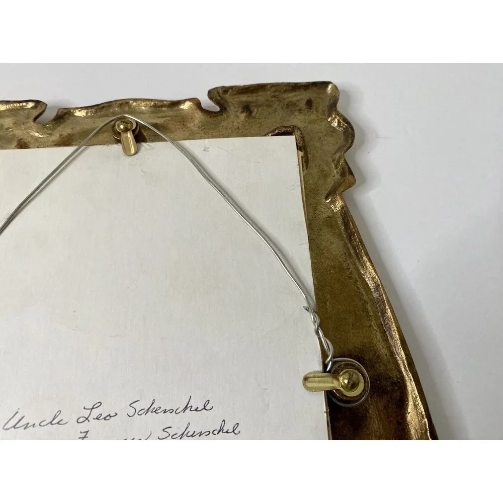 European Style Art Nouveau Brass‎ Metal Frame Vintage Girl Geese Floral Accents